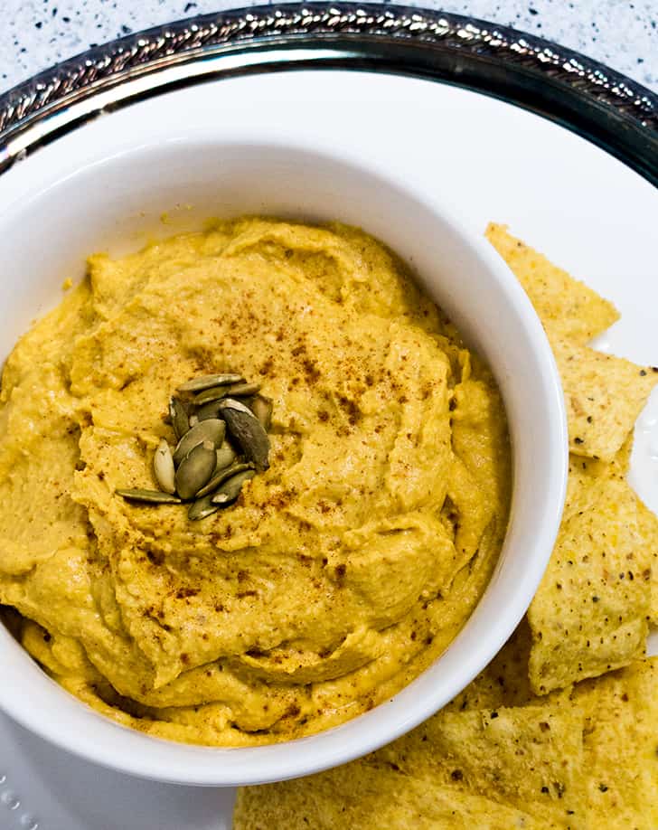 Creamy Pumpkin Hummus Apples for CJ