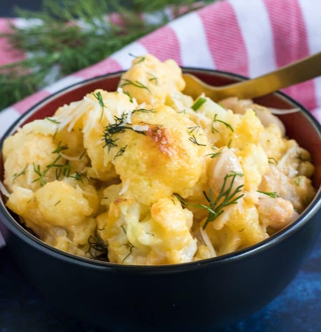 Cauliflower & Cannelli Bean Mac n Cheese