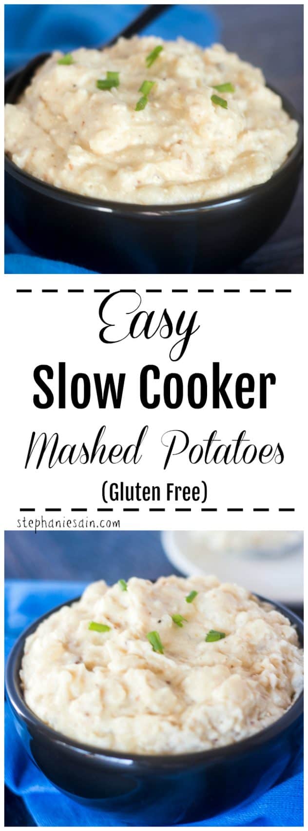 This Slow Cooker Mashed Potatoes are super easy to make, creamy and delicious. The perfect side with any meal and a great way to get an early start on dinner. Also great for the holidays when you don't have that extra burner. Gluten Free.