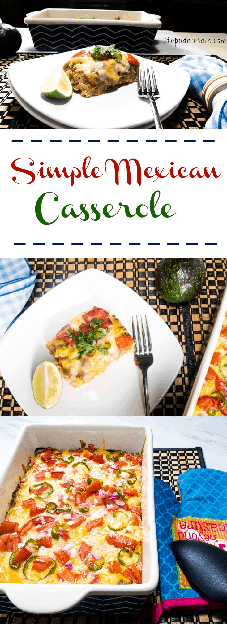 Simple Mexican Casserole is an easy to prepare dinner that is tasty, vegetarian, and gluten free