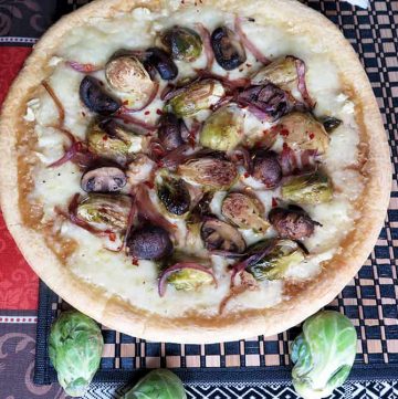 Brussel Sprouts and Mushroom Pizza