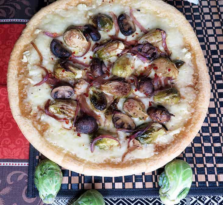 Brussel Sprouts and Mushroom Pizza