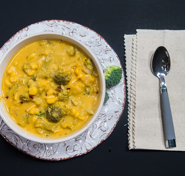 Cheesy Broccoli Corn Chowder