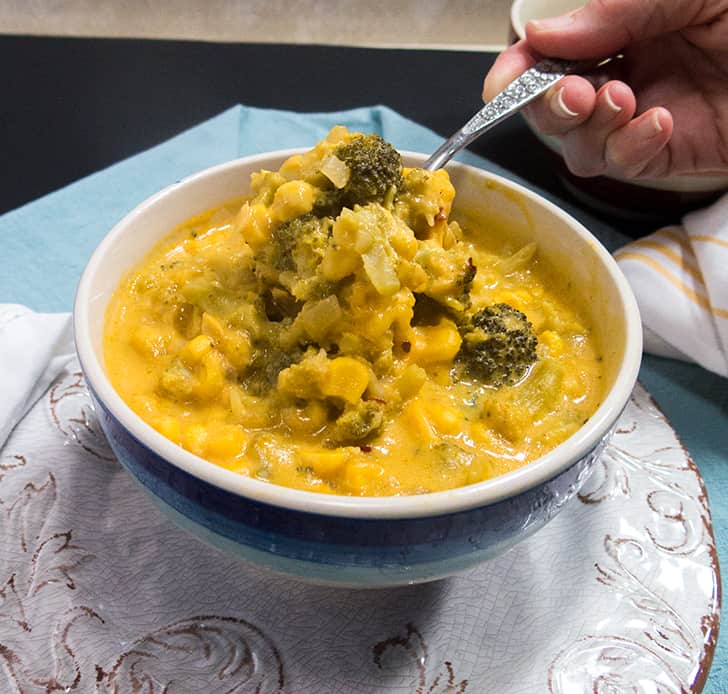 Cheesy Broccoli Corn Chowder