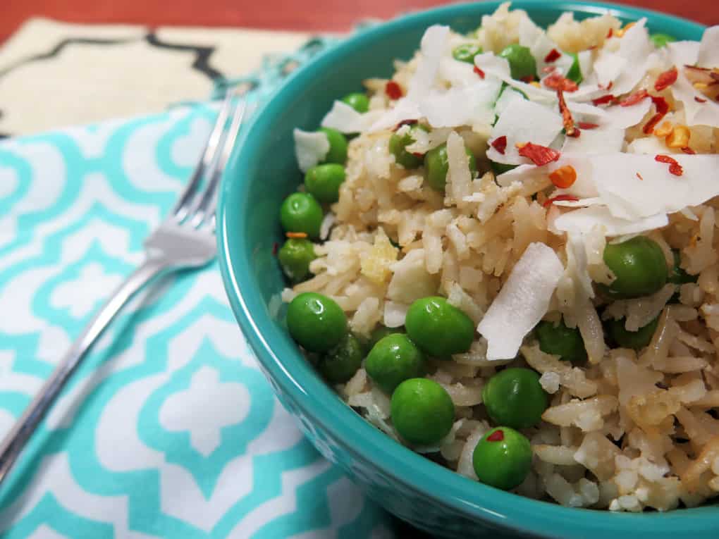 Coconut Ginger Rice with Peas