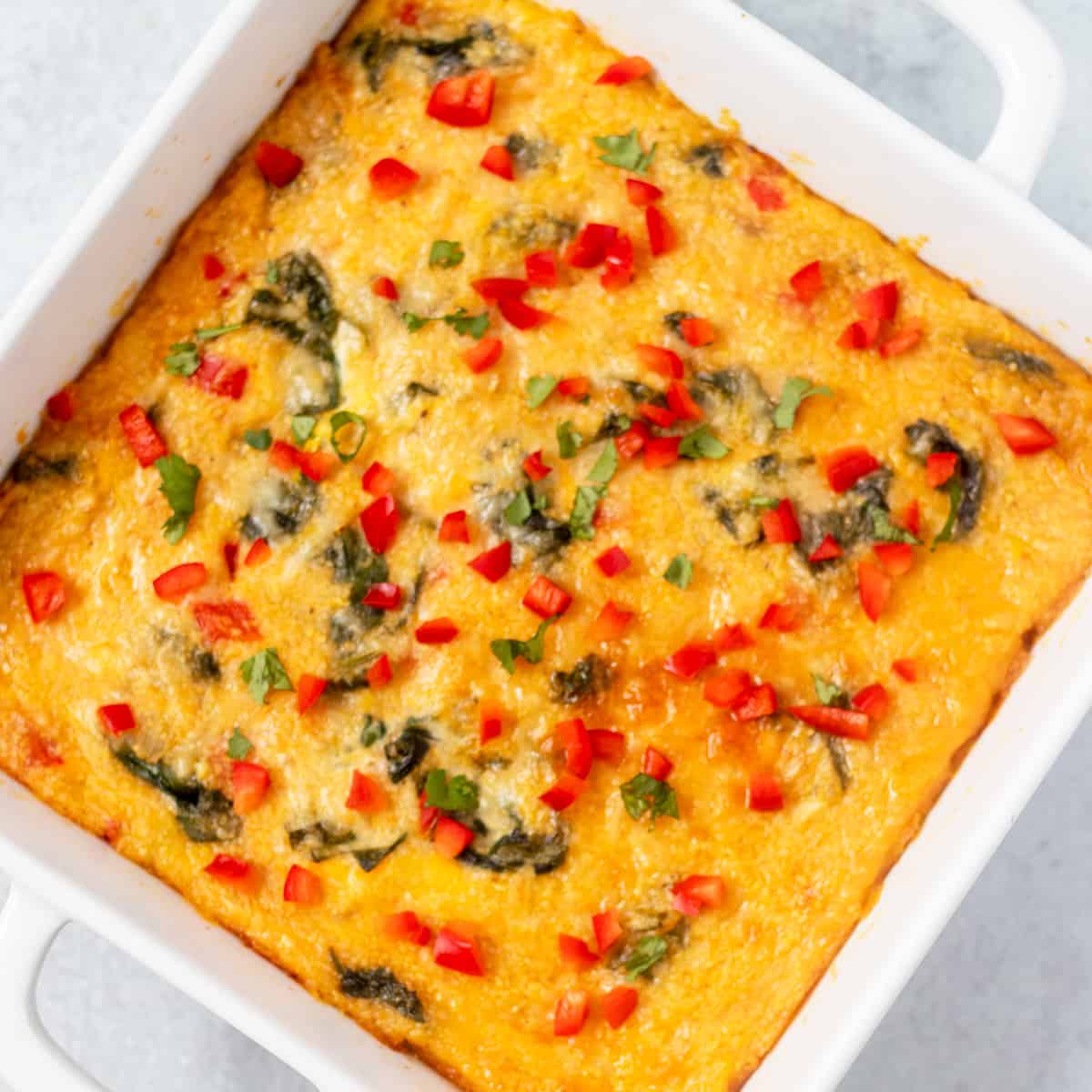 Spinach and Cheese Grits Casserole (Gluten Free) Apples for CJ