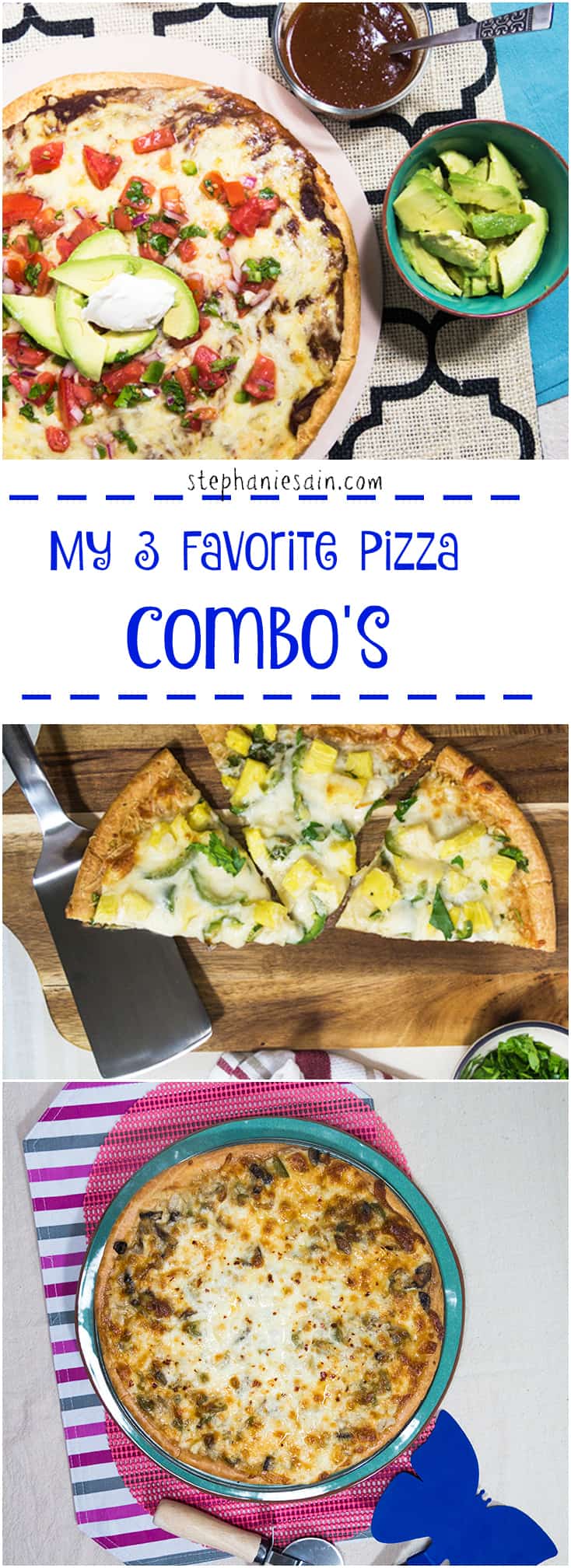 My Three Favorite Pizza Combinations is a collection of what I consider to be great tasting easy to prepare pizza. All are Vegetarian and Gluten Free.