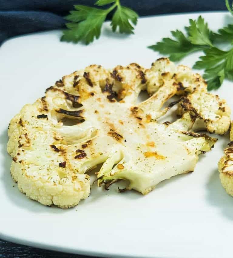 Grilled Cauliflower Steaks (Vegan, Gluten Free) Apples for CJ