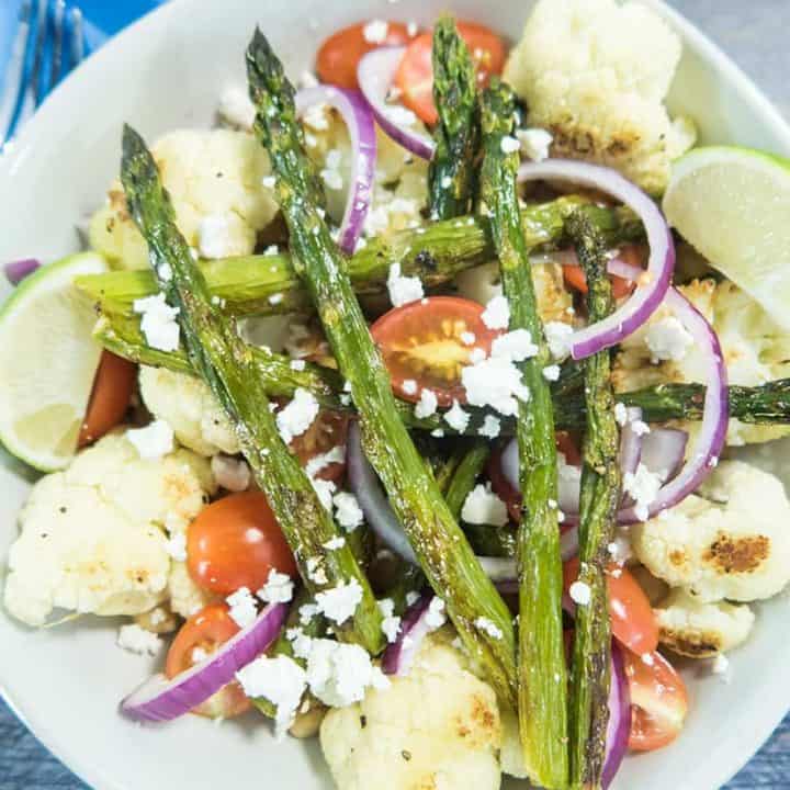 Roasted Asparagus & Cauliflower Salad (Gluten Free) Apples for CJ