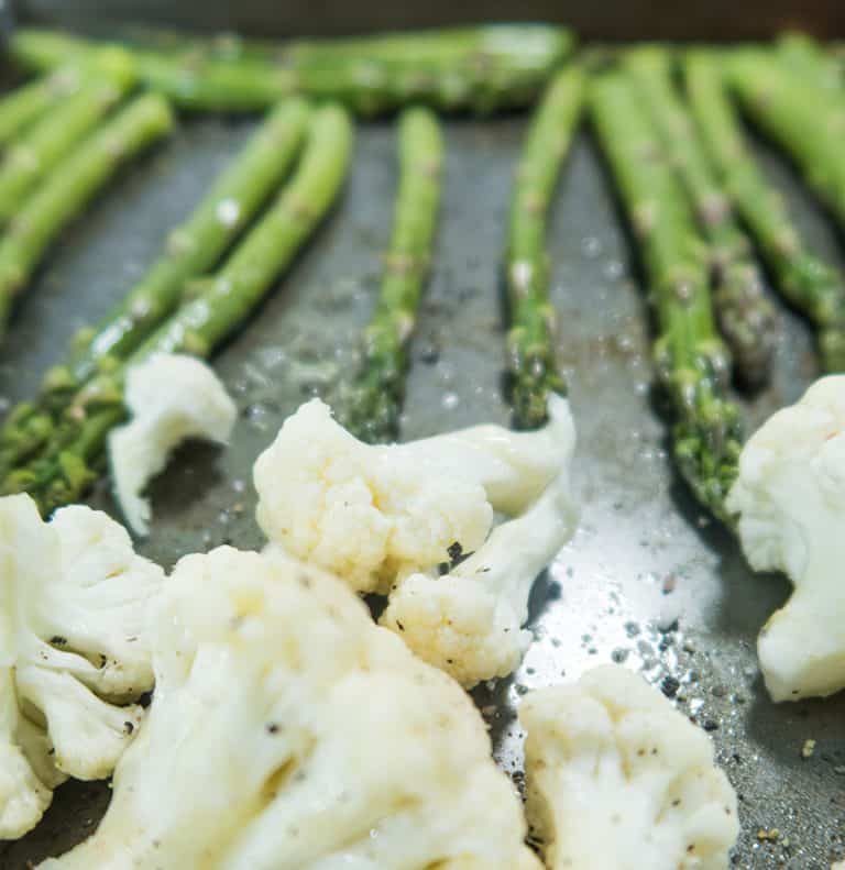 Roasted Asparagus & Cauliflower Salad (Gluten Free) Apples for CJ