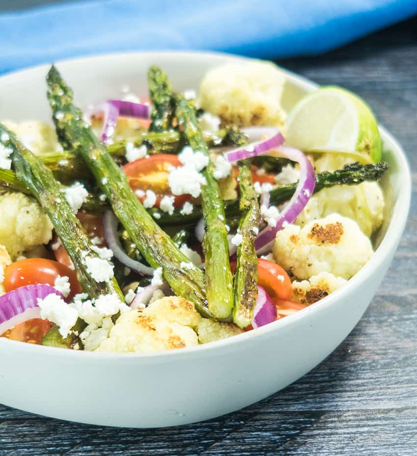 Roasted Asparagus Cauliflower Salad (Gluten Free)