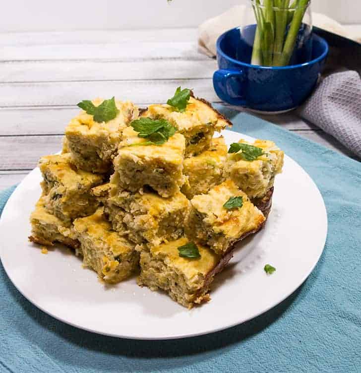 Cauliflower Cheddar Protein Squares