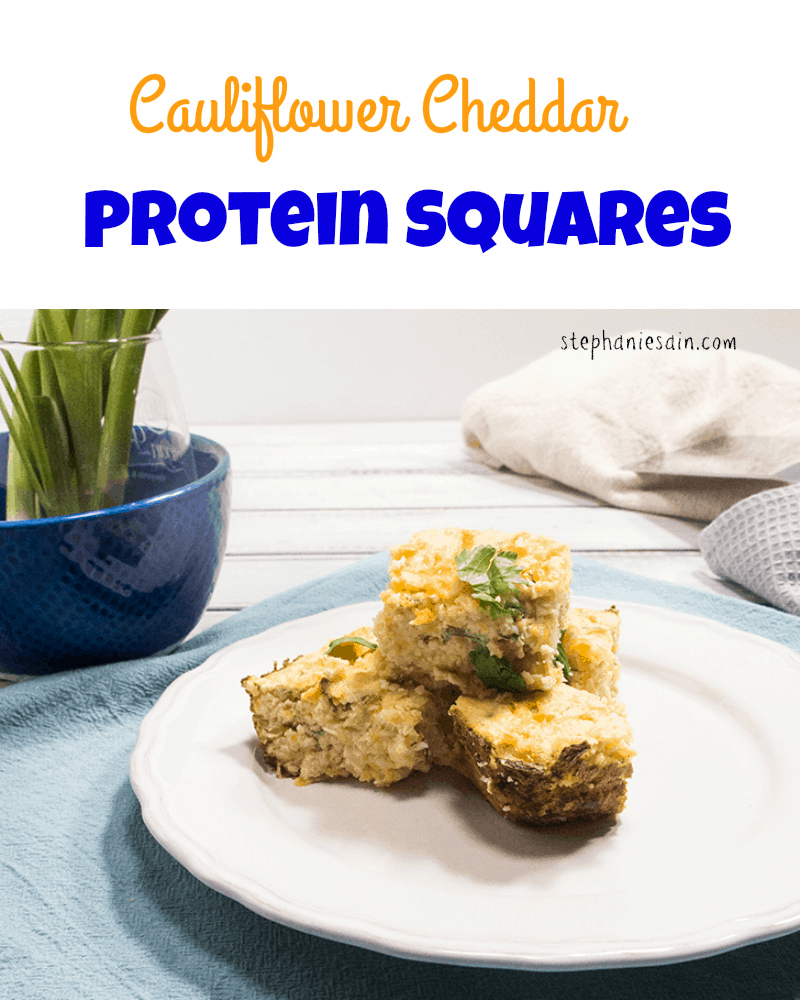 Cauliflower Cheddar Protein Squares
