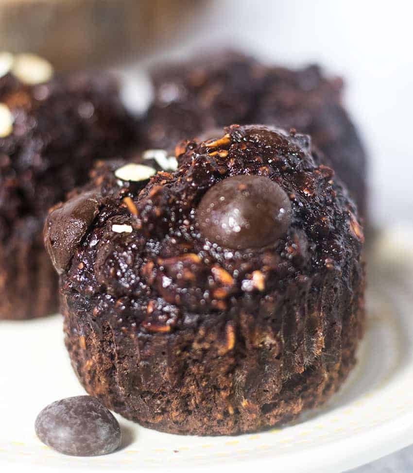 Double Chocolate Chip Oatmeal Muffins (Gluten Free) Apples for CJ