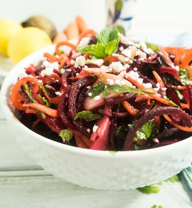 Spiralized Carrot Beet & Apple Salad Apples for CJ