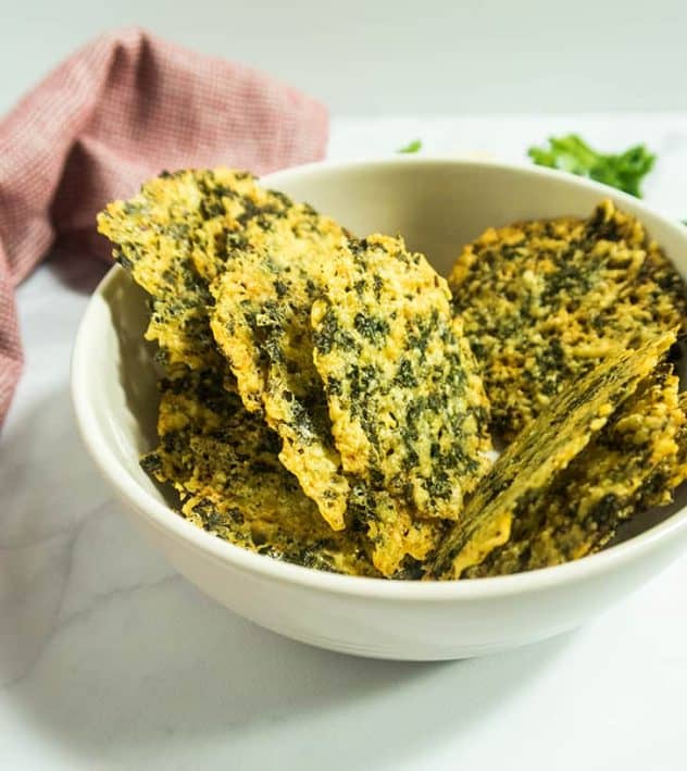 Four Ingredient Parmesan Kale Crisps