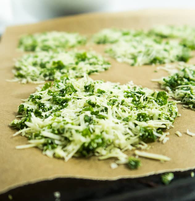 Four Ingredient Parmesan Kale Crisps