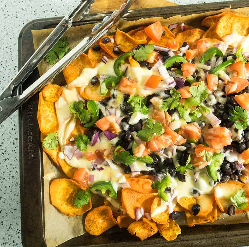 Black Bean & Lentil Sheet Pan Nachos