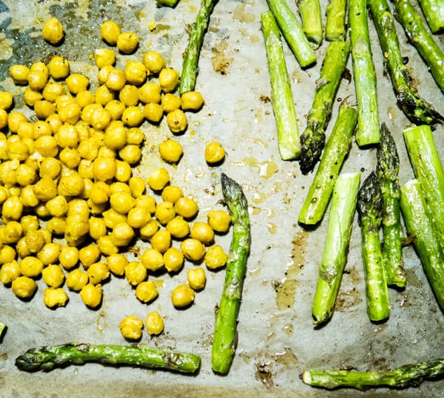 Asparagus Chickpea Salad with Tahini Dressing