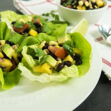 Black Bean Mango Salsa Lettuce Wraps
