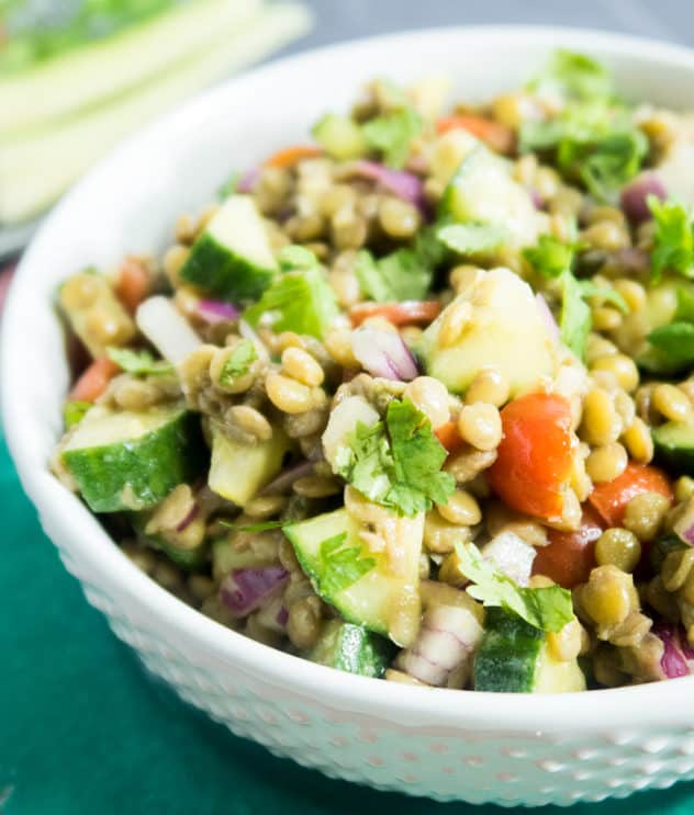 Lentil Bean Cucumber Salad