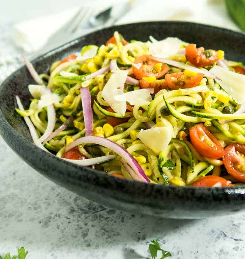 Zoodle & Grilled Corn Salad - Apples for CJ