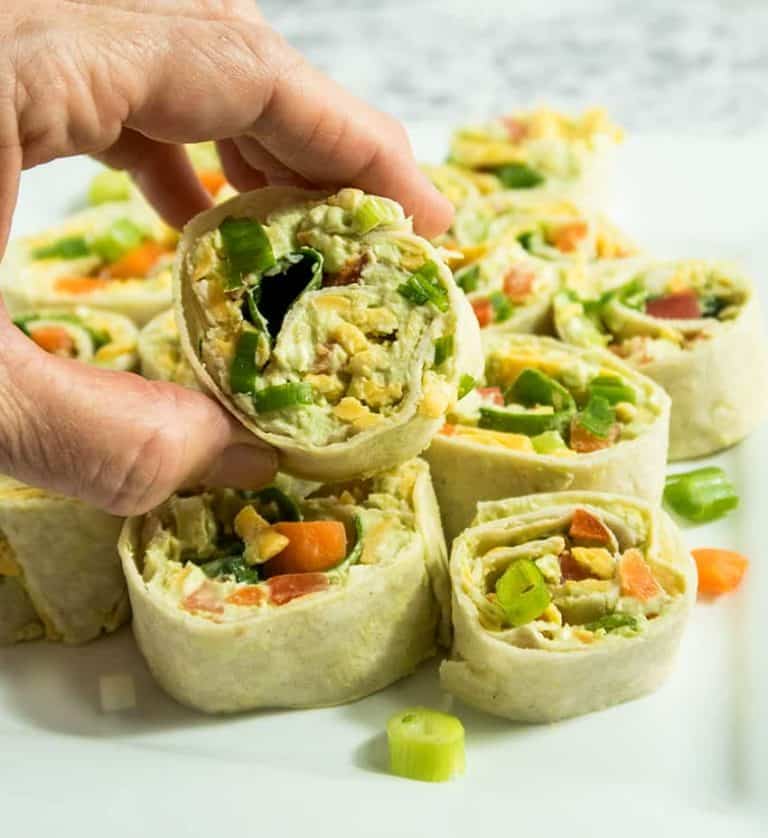 Chunky Avocado Cream Cheese Pinwheels Apples for CJ