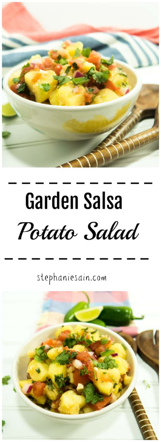 Garden Salsa Potato Salad is super easy to prepare, flavorful and great for all your summertime gatherings! Potatoes and salsa combined in a tasty salad that is both Vegan & Gluten Free.