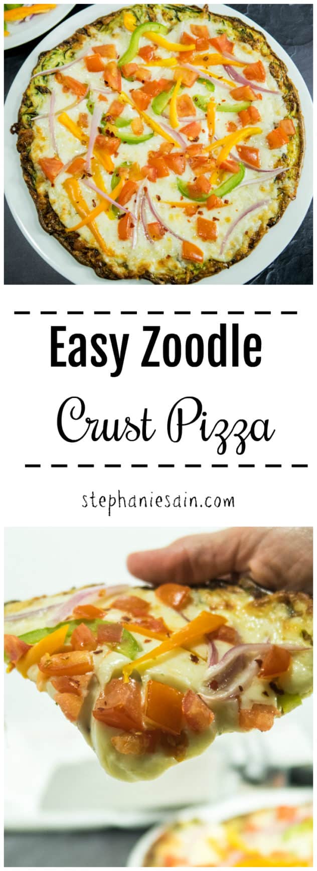 Easy Zoodle Crust Pizza is made with zucchini noodles and just a couple other ingredients. Great way to make a pizza crust with zucchini. Low carb, gluten free crust that can be topped with all of your favorite pizza toppings.