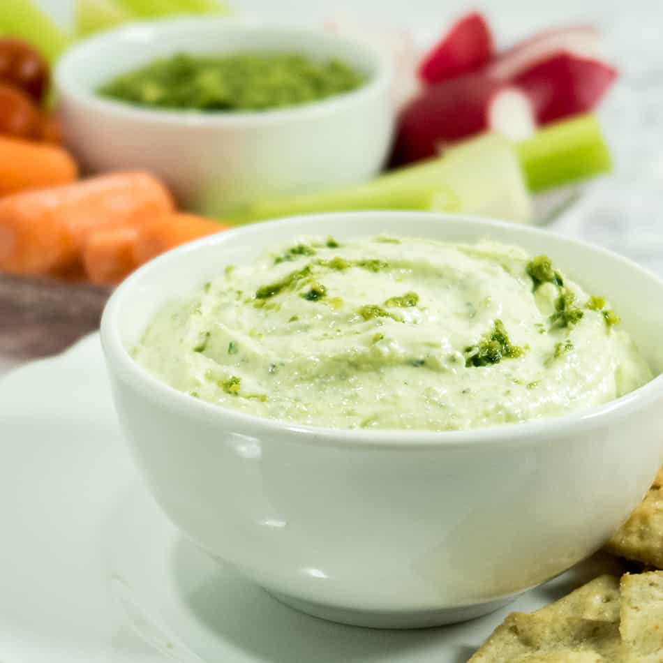 Whipped Feta Cheese Pesto Dip