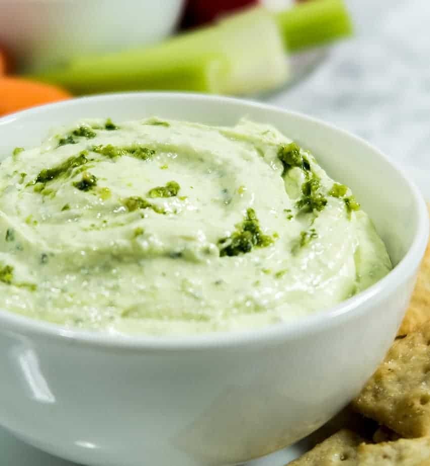 Whipped Feta Cheese Pesto Dip