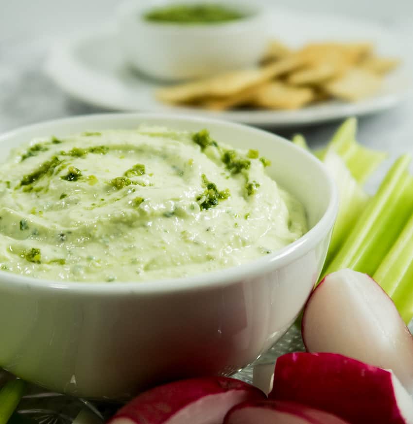 Whipped Feta Cheese Pesto Dip