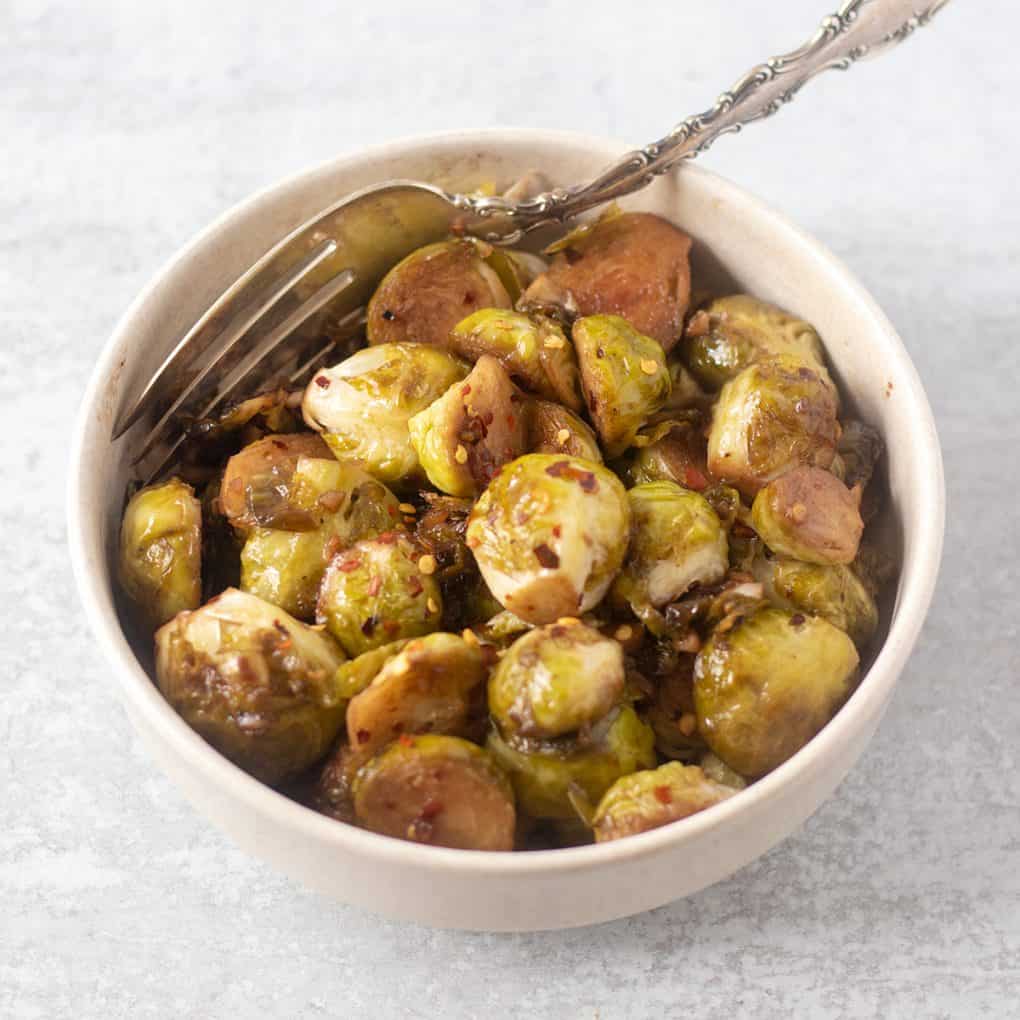 Balsamic Brussel Sprouts (GlutenFree, Easy) Apples for CJ