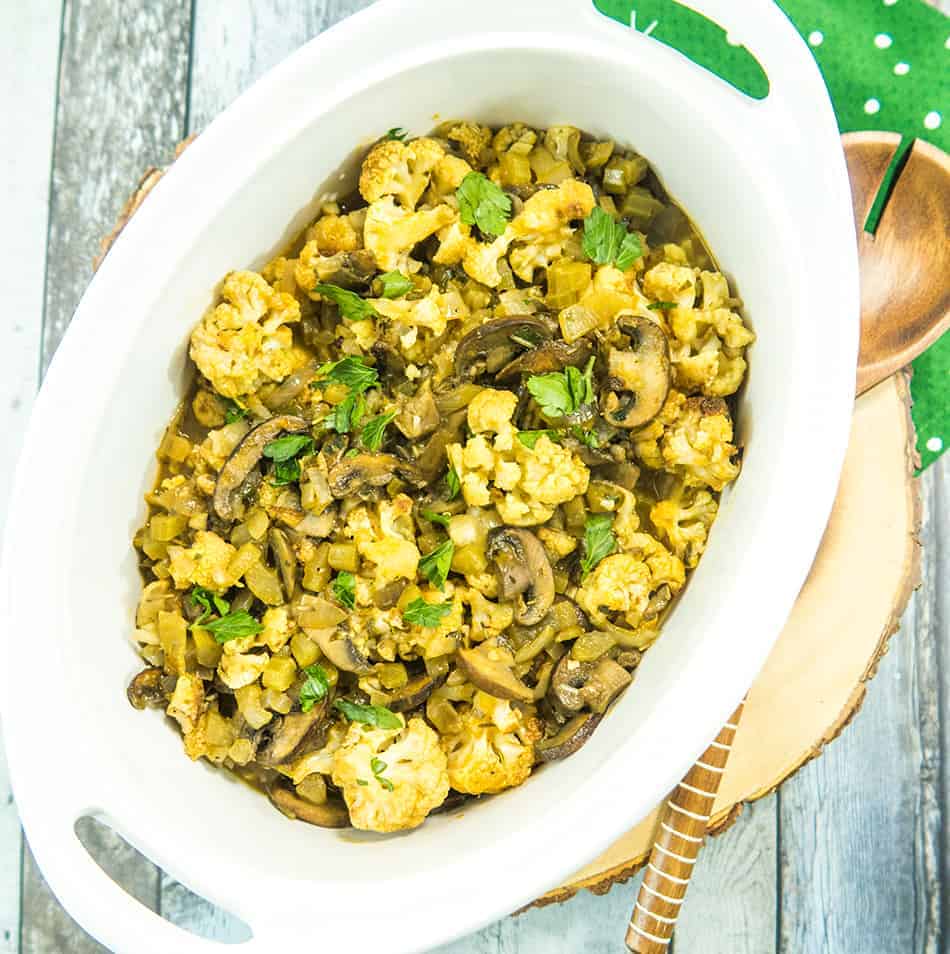 Roasted Cauliflower Stuffing (Gluten Free)