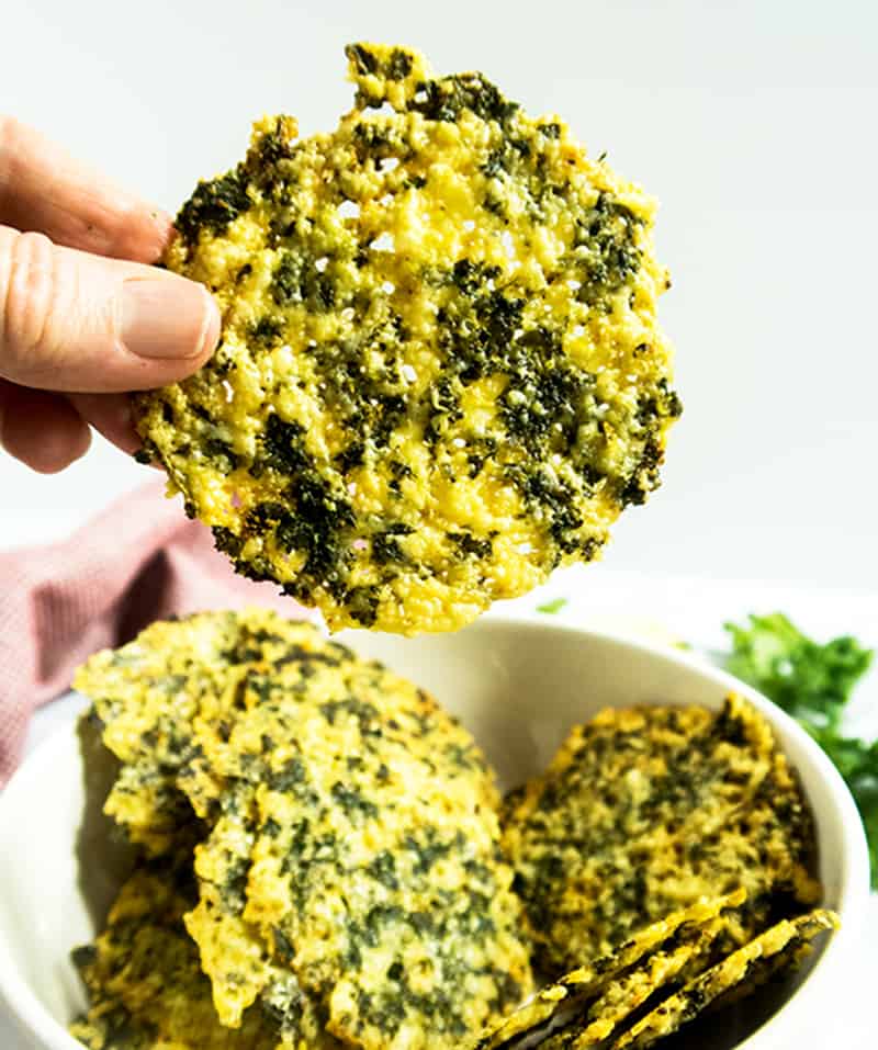 Four Ingredient Parmesan Kale Crisps