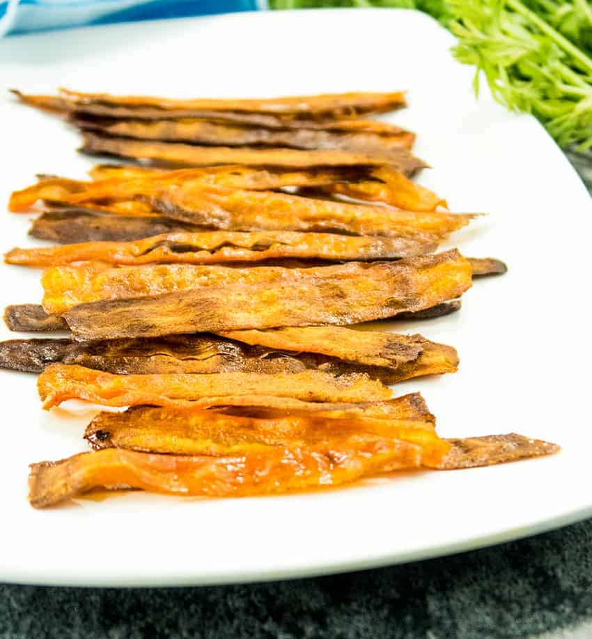 Baked Crispy Carrot Bacon (Vegan & Gluten Free) - Apples for CJ