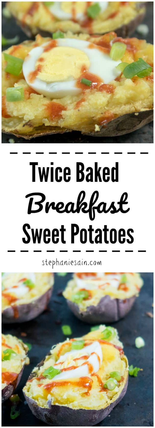 These Twice Baked Breakfast Sweet Potatoes are slightly sweet, smoky and perfect for a special breakfast or brunch. Vegetarian & Gluten Free.