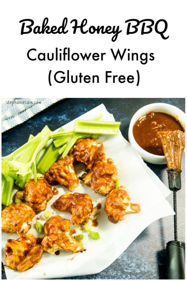 These Baked Honey BBQ Cauliflower Wings are lightly coated in a gluten free batter & baked. Then coated with a homemade Honey BBQ sauce. Sweet, sticky and delicious. Perfect for an appetizer or main dish with sides.