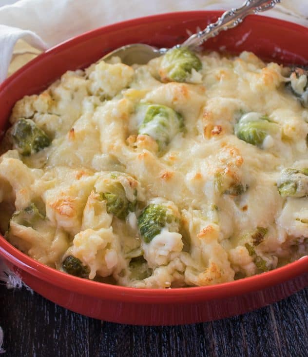 Cauliflower & Brussels Sprouts Au Gratin (Gluten Free) Apples for CJ
