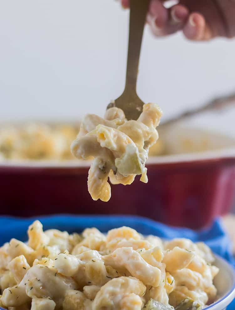 Baked Dill Pickle Mac and Cheese (Gluten Free) Apples for CJ