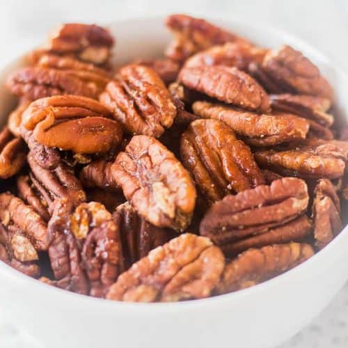 Maple Cinnamon Roasted Pecans (Vegan, GF, & Paleo) - Apples For CJ