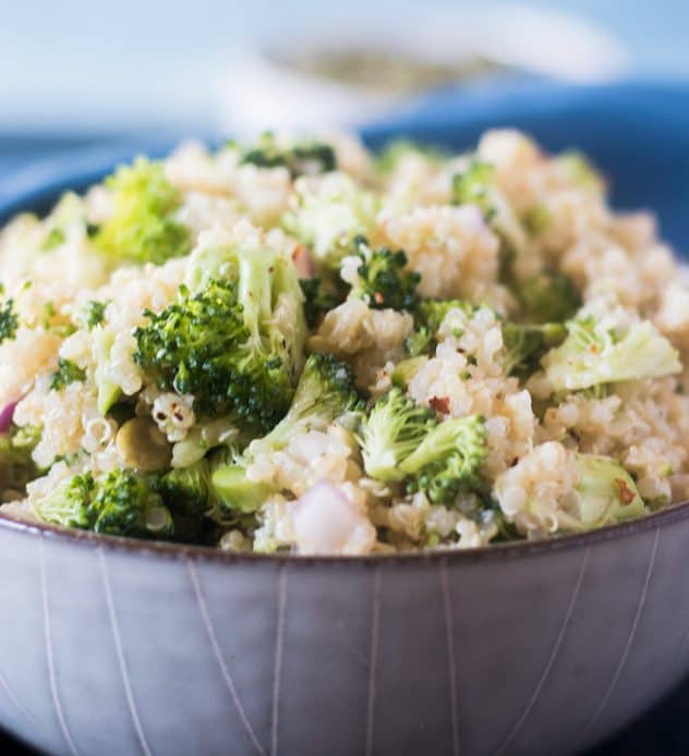 Broccoli Quinoa Salad in a bowl.