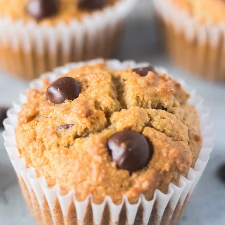 Coconut Flour Chocolate Chip Muffins (Gluten Free, Dairy Free) Apples