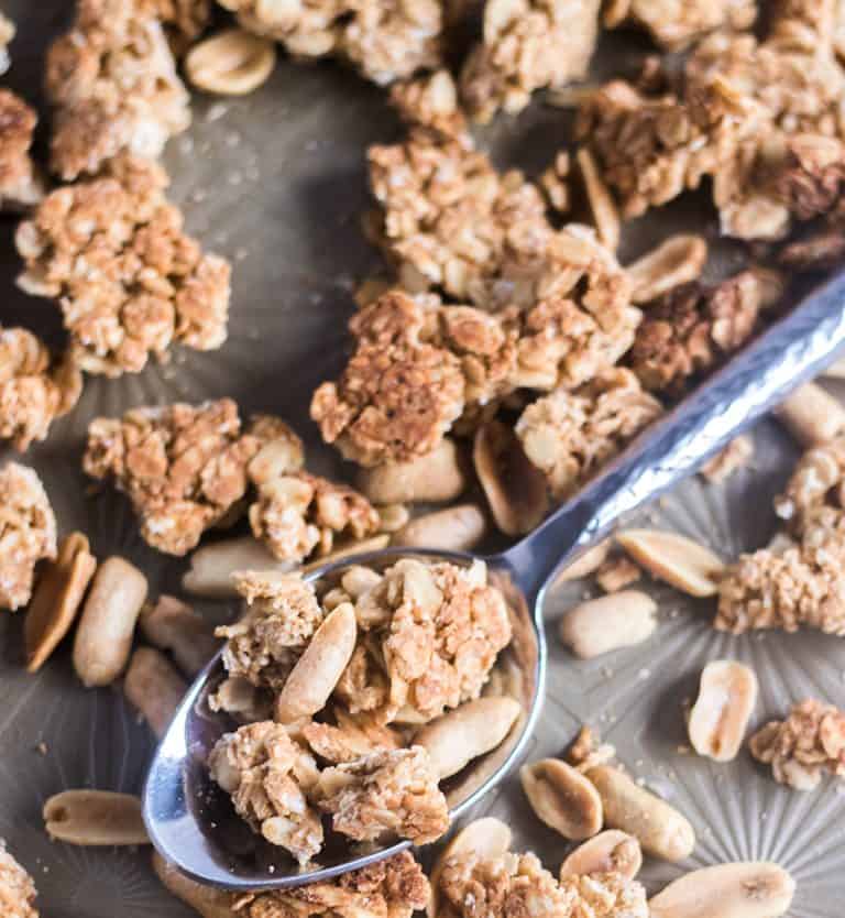 Peanut Butter Granola Clusters (Vegan, Gluten Free) Apples for CJ