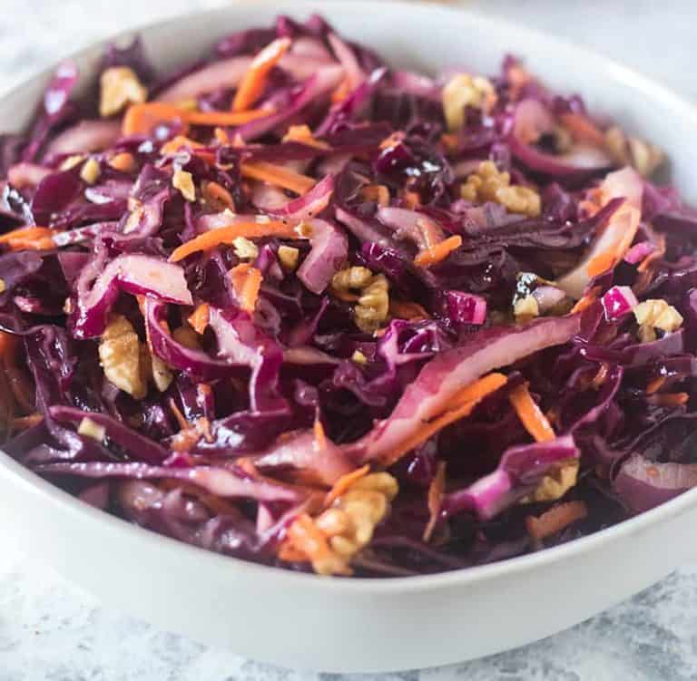 Red Cabbage Salad (Vegan, Gluten Free) Apples for CJ