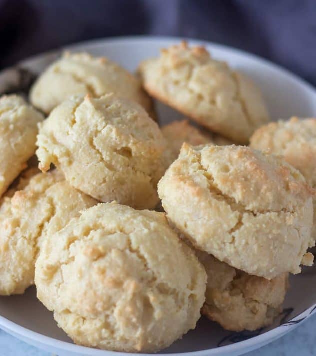 almond flour biscuits in a bowl.