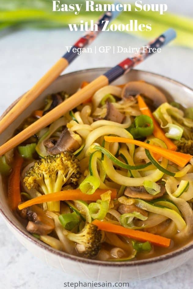 Easy Ramen Soup with Zoodles (Vegan, Gluten Free) Apples for CJ