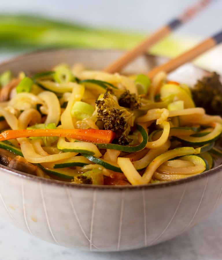 Easy Ramen Soup with Zoodles (Vegan, Gluten Free) Apples for CJ