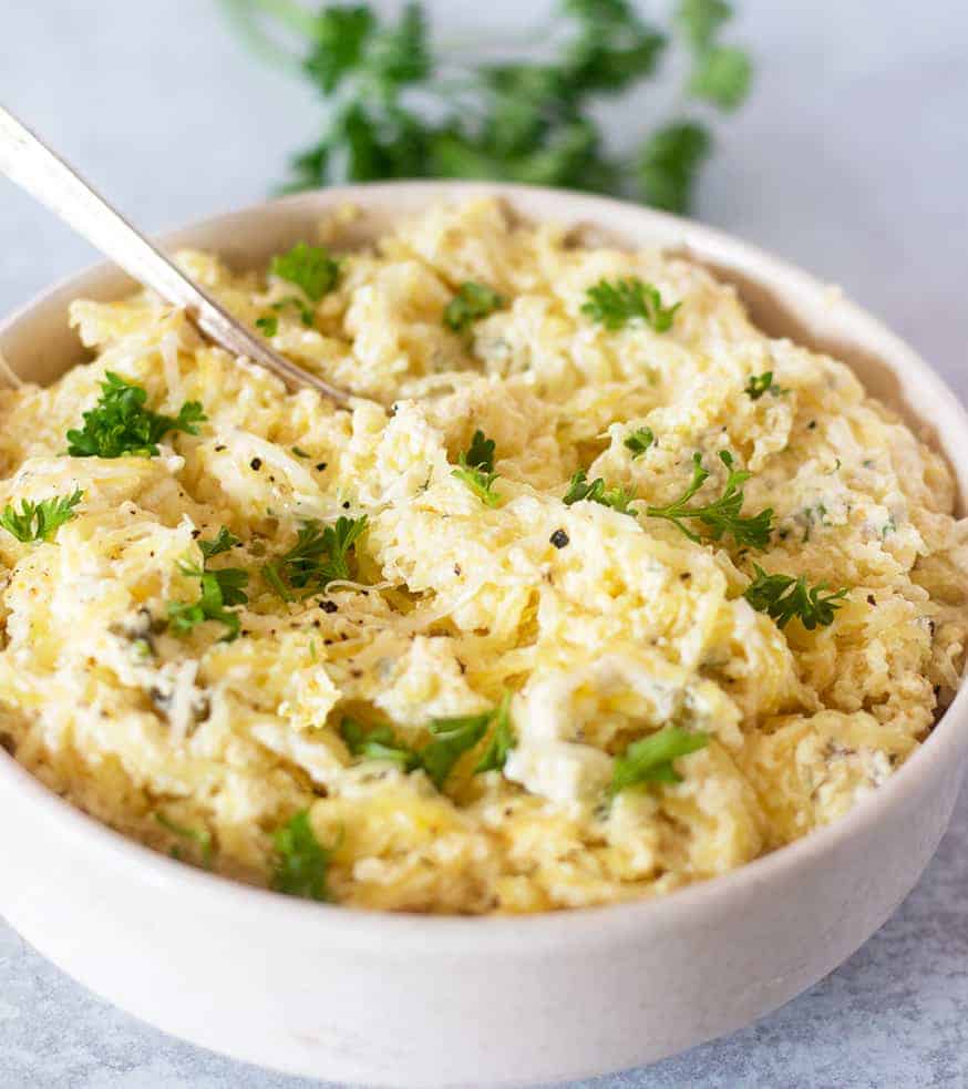 Creamy Spaghetti Squash Ricotta (Gluten Free, Low Carb) - Apples for CJ