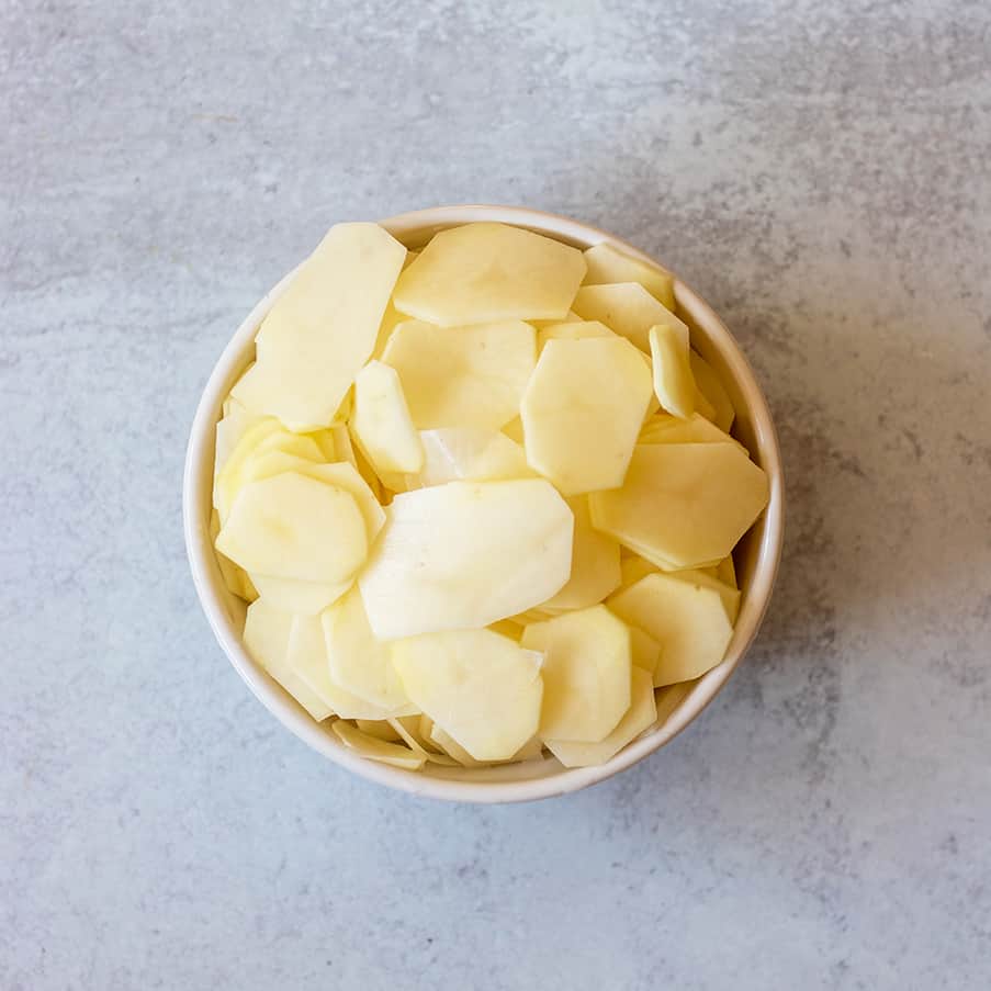 sliced russet potatoes